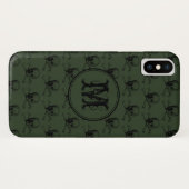 Khaki Black Skull Halloween Personalisiert Monogra Case-Mate iPhone Hülle (Rückseite (Horizontal))