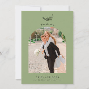 Khaki Boho Arch Wedding Foto Danke, Card Dankeskarte