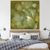 Khaki Bokeh Blätter Wrapped Canvas Leinwanddruck (Insitu (Schlafzimmer))