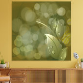 Khaki Bokeh Blätter Wrapped Canvas Leinwanddruck (Insitu (Wohnzimmer))