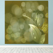 Khaki Bokeh Blätter Wrapped Canvas Leinwanddruck (Insitu (Holzboden))