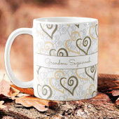 Khaki Brown Linked Heart Art Custom Kaffeetasse