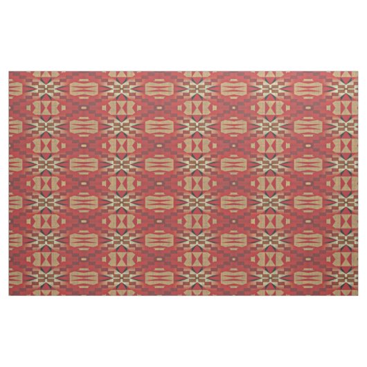 Khaki Brown Orange Red Taupe Beige Ethnic Look Stoff (Fat Quarter (45,7 x 55,9 cm))