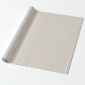 Khaki Brown & White Stripes Geschenkpapier (Ungerollt)