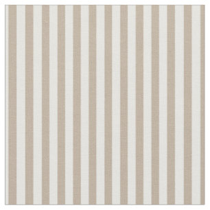Khaki Brown & White Stripes Stoff