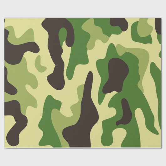 Khaki camouflage pattern geschenkpapier (Flach)