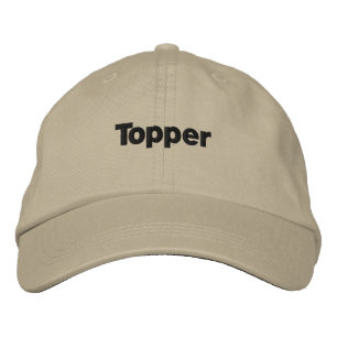Khaki Color Topper Textname benutzerdefinierten Bestickte Baseballkappe