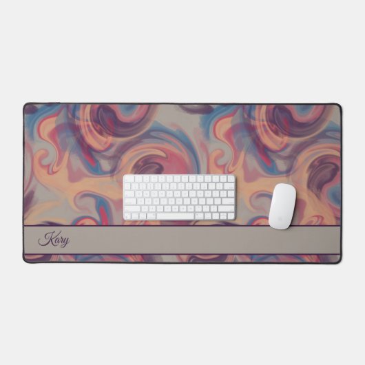 Khaki & Colorful Swirbelfarbe Schreibtischunterlage (Tastatur & Maus)