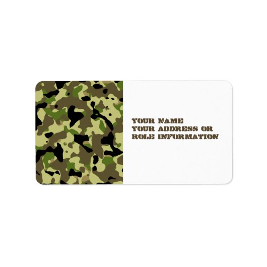 Khaki Commando Game Adhesive Labels Adressaufkleber (Vorne)