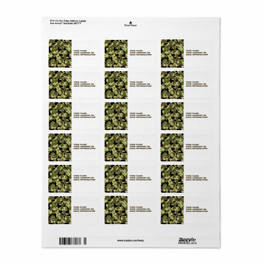 Khaki Commando Game Adhesive Labels Adressaufkleber (Vorne)