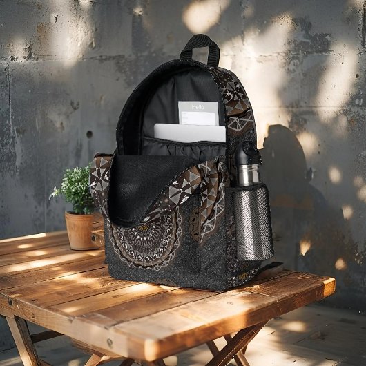 Khaki crocodylus porosus mandala bedruckter rucksack