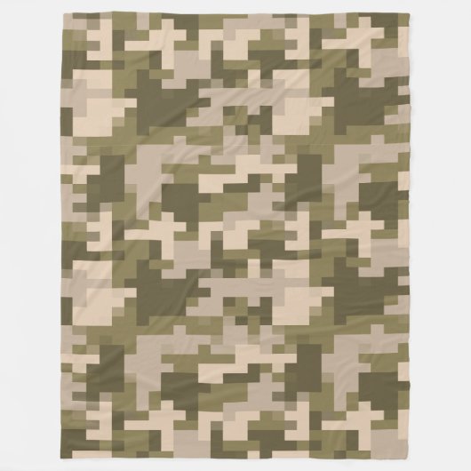 Khaki Digital Camouflage Fleece Blanket (Vorderseite)