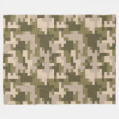 Khaki Digital Camouflage Fleece Blanket (Vorderseite (Horizontal))