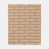 Khaki Einfache Personalisierte Wiederholung Fleecedecke (Vorderseite)