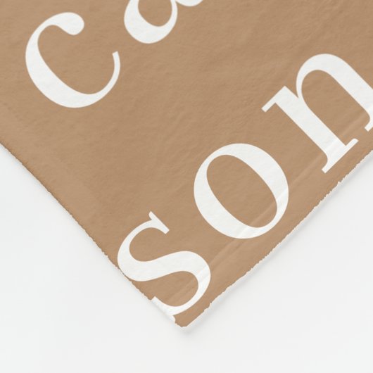 Khaki Einfache Personalisierte Wiederholung Fleecedecke (Ecke)