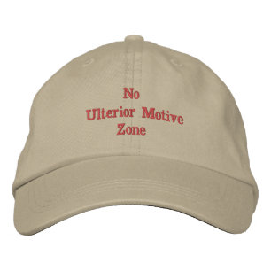 Khaki Fun 'No Ulterior Motive Zone' Bestickte Baseballkappe