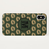 Khaki golden lips Gothic Personalisiert Monogram Case-Mate iPhone Hülle (Rückseite (Horizontal))
