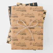 Khaki Graduate Calligraphy Typografie Script Geschenkpapier Set (Beispiel)
