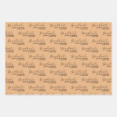 Khaki Graduate Calligraphy Typografie Script Geschenkpapier Set (Vorderseite)