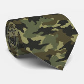 Khaki Green Camouflage Military Camouflage Mens Ne Krawatte (Gerollt)