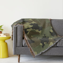 Khaki Green Camouflage Military Woven Throw Blanke Decke