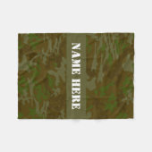 Khaki Green Custom Camouflage Throw Blanket Fleecedecke (Vorderseite (Horizontal))
