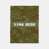 Khaki Green Custom Camouflage Throw Blanket Fleecedecke (Vorderseite)