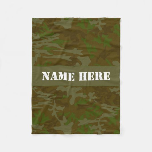Khaki Green Custom Camouflage Throw Blanket Fleecedecke (Vorderseite)