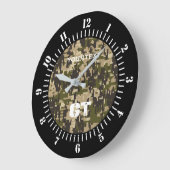 Khaki Green Digital Camouflage Personalisiert auf  Große Wanduhr (Winkel)