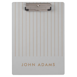Khaki Green Gold Stripe Personalisiert Classic Klemmbrett