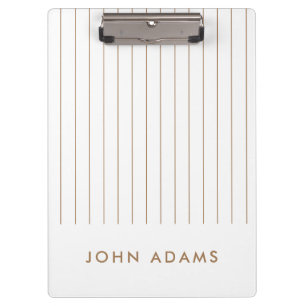 Khaki Green Gold Stripe Personalisiert Classic Klemmbrett