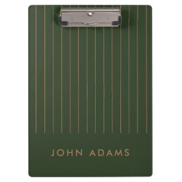 Khaki Green Gold Stripe Personalisiert Classic Klemmbrett