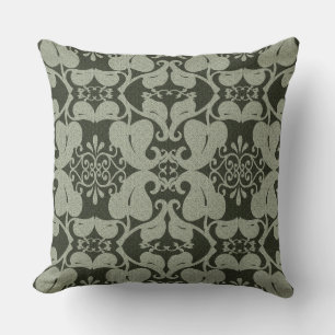 Khaki Green Modern Elegantes Leaf-Muster Kissen