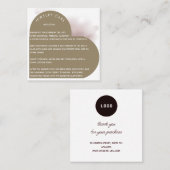 Khaki Heart Arch Juwelenpflege - Hilfe Quadratische Visitenkarte (Vorne/Hinten)