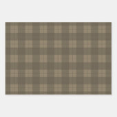 Khaki Kariertes Muster mit Matching Shades Geschenkpapier Set (Vorderseite)