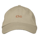 Khaki "King" Luxe Cap Bestickte Baseballkappe (Vorderseite)