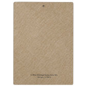 Khaki Linen Texture Vintager Rahmen Klemmbrett (Rückseite)