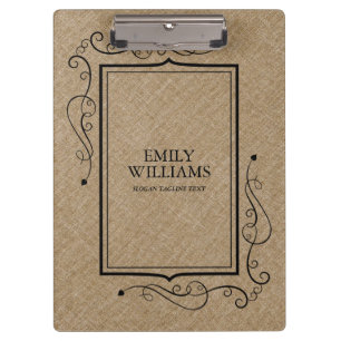 Khaki Linen Texture Vintager Rahmen Klemmbrett