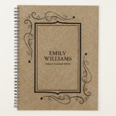 Khaki Linen Texture Vintager Rahmen Planer (Vorderseite)