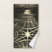 Khaki-Linien, die in Welle wiederholt und überquer Badhandtuch Set (Handtuch)