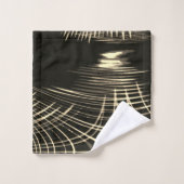 Khaki-Linien, die in Welle wiederholt und überquer Badhandtuch Set (Waschlappen)