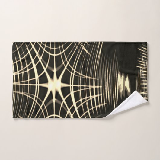 Khaki-Linien, die in Welle wiederholt und überquer Badhandtuch Set (Handtuch)