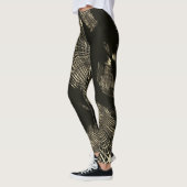 Khaki-Linien, die in Welle wiederholt und überquer Leggings (Links)