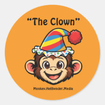 Khaki Makaken-Affen-Aufkleber - Der Clown