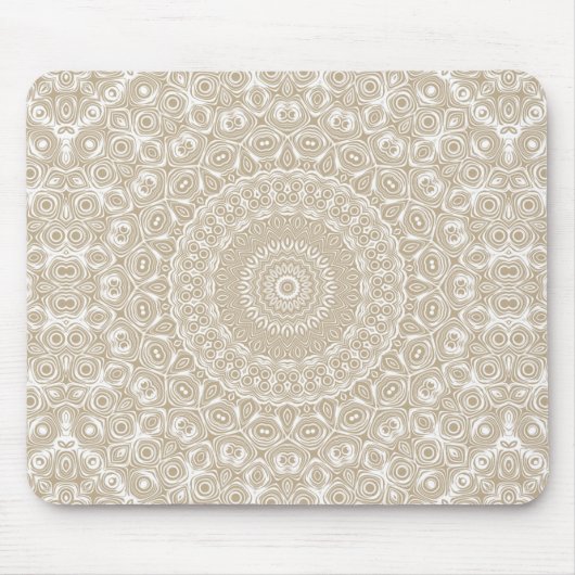 Khaki Mandala Geometric Pattern Mousepad (Vorne)