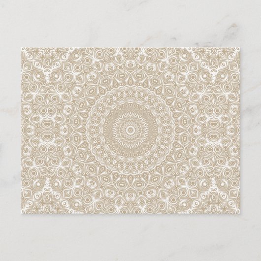 Khaki Mandala Geometric Pattern Postkarte (Vorderseite)