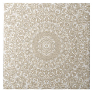 Khaki Mandala Geometrisches Muster Fliese