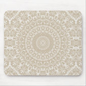 Khaki Mandala Geometrisches Muster Mousepad (Vorne)