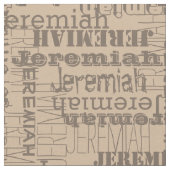 Khaki Mushroom Moderne Name Collage Stoff (Nahaufnahme)