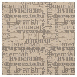 Khaki Mushroom Moderne Name Collage Stoff